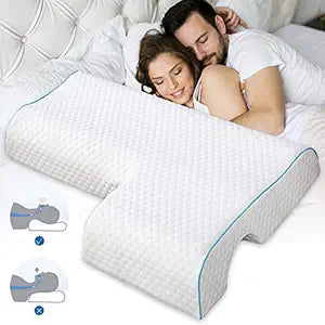 Couple Pillow Orthopedic Memory Foam Protect Cervical Vertebra Release Arm Pain Pressure Pillow for Side Sleeper - SHOPPING YARD