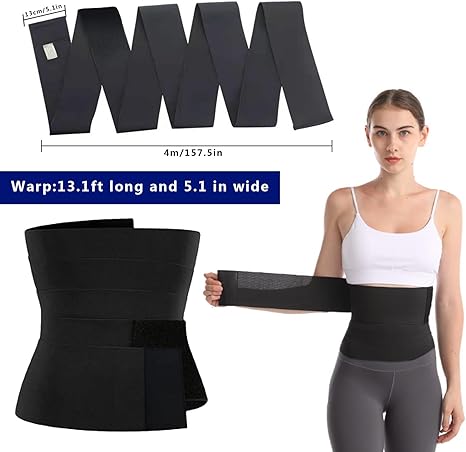 Waist Trainer For Women Waist Wraps For Stomach Me Up Bandage Wrap For Women Body Belly Wraps To Lose Belly Fat Black - SHOPPING YARD