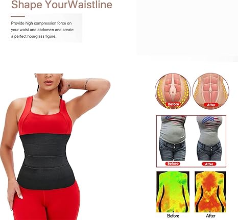 Waist Trainer For Women Waist Wraps For Stomach Me Up Bandage Wrap For Women Body Belly Wraps To Lose Belly Fat Black - SHOPPING YARD