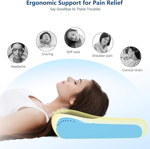 Neck Pillow Slow Rebound Memory Cotton Pillow Cervical Partition Memory Pillow for Anti-snoring - SHOPPING YARD