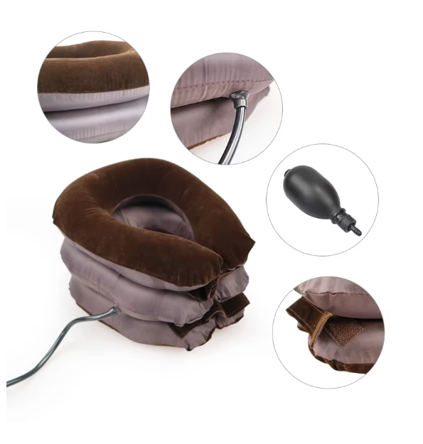 Inflatable Neck Cervical Vertebra Traction Soft Neck Tractor Pillow Relieve Headache Head Back Shoulder Neck Pain - SHOPPING YARD