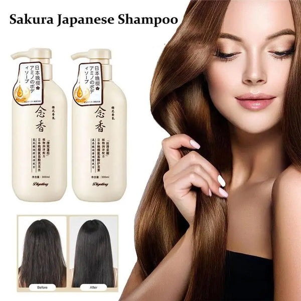 Sakura Japanese Shampoo and conditioner Gentle Cleansing Nourishing Scalp Amino Acid Hair Shampoo Deep Clean Moisturizing - SHOPPING YARD