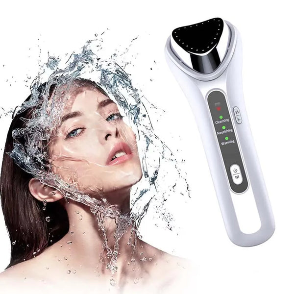 Cold Heat Ultrasonic Multifunctional Portable High Frequency Vibration Ion Beauty Device Anti-Wrinkle Whiten Ionic Face Massager - SHOPPING YARD