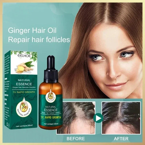 Hair Fast Growth Hair Care Essential Oil Natural Ginger Hairs Regrowth Products Serum - SHOPPING YARD