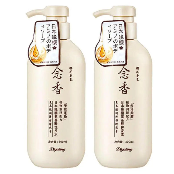 Sakura Japanese Shampoo and conditioner Gentle Cleansing Nourishing Scalp Amino Acid Hair Shampoo Deep Clean Moisturizing - SHOPPING YARD