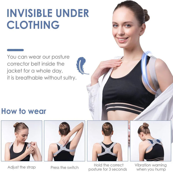 Smart Back Posture Correction Device Adjustable Back Smart Shoulder Support Belt Training Belt Spine Correction Back - SHOPPING YARD