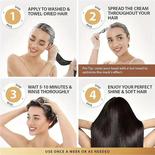 Keratin Hair Mask Hair Conditioner Deep Conditioning Hair Mask Nourishing Hair Mask for Dry & Damaged Hair - SHOPPING YARD